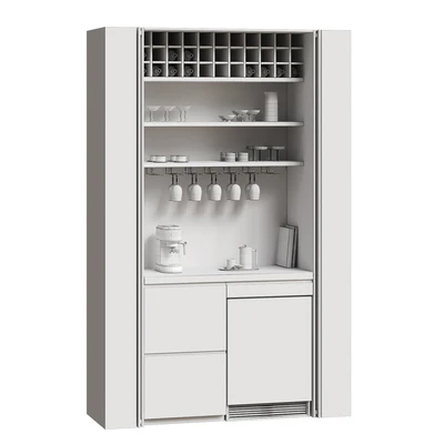 Hidden Cabinet Coffee Bar Station — Ver 3