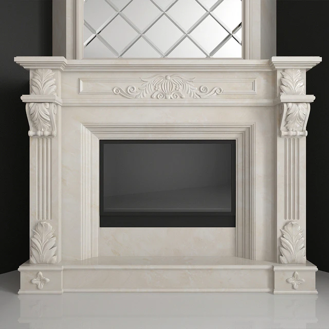 Corner fireplace with a mirror facet — Descargar