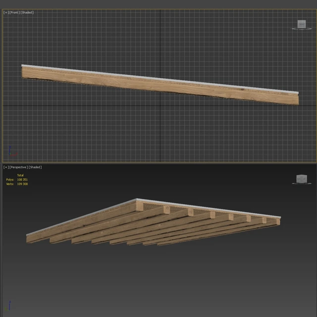 Wooden pitched ceiling  / Деревянный скатный потолок — Скачать