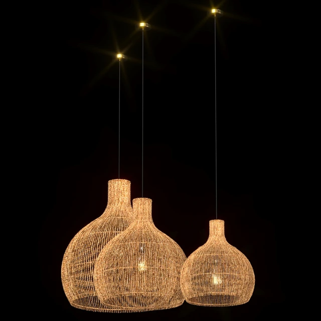 Hanging vintage rattan lamp — Descargar