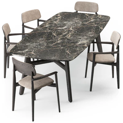 Poliform Curve dining table armchair set — Вид 4