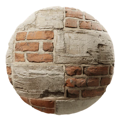 worn brick and concrete checkerboard wall texture — download