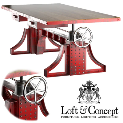 Large desktop Monika Idustrial Desk — Ver 1
