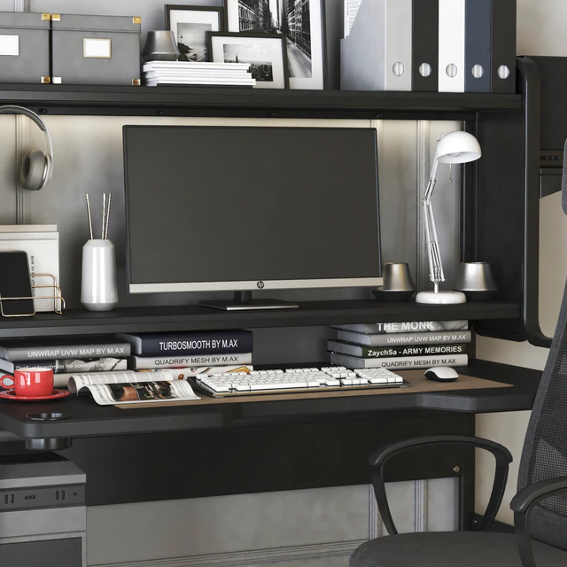 IKEA workplace set with FREDDE desk and MARKUS chair — Скачать