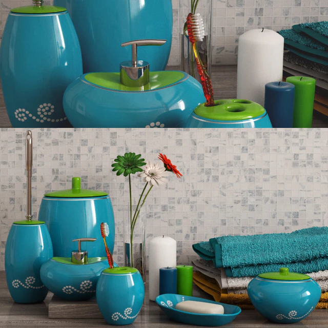 A set of bathroom accessories Primanova Maison Blue — Descargar