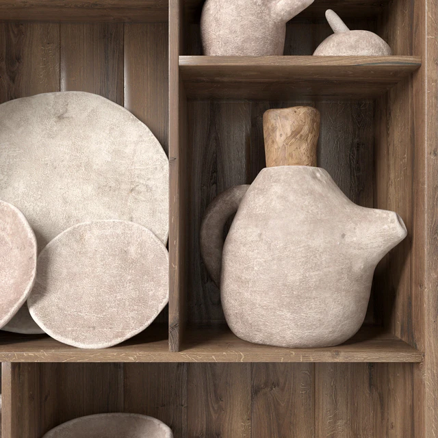 Dishes clay rack n3 / Rack with clay dishes — Descargar