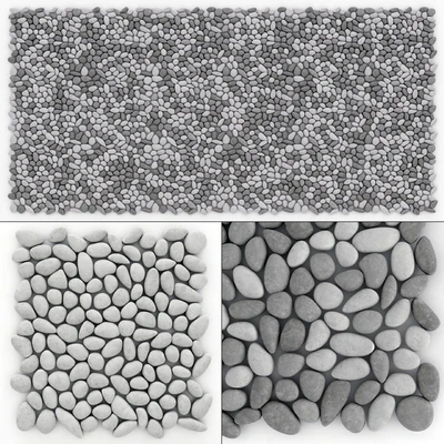 Panel pebble smooth Tile Bathroom n2 / Pebble panel for bathroom n2 — Ver 1