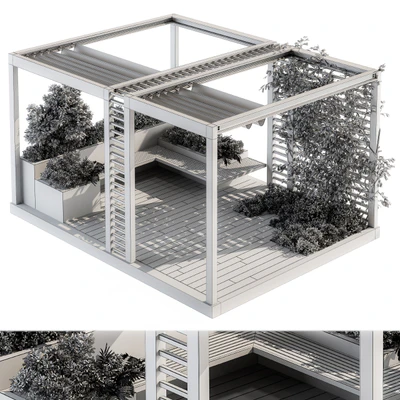 Roof Garden and Landscape Furniture with Pergola 05 — Вид 3