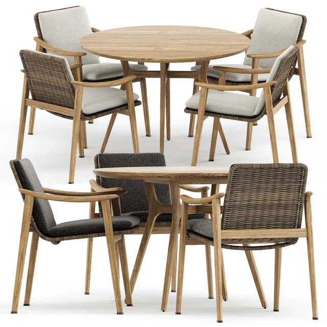 Fynn Outdoor chair by Minotti and Ren Dining table C1100 by Stellarworks — Descargar