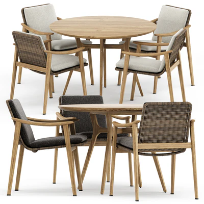 Fynn Outdoor chair by Minotti and Ren Dining table C1100 by Stellarworks — Ver 1