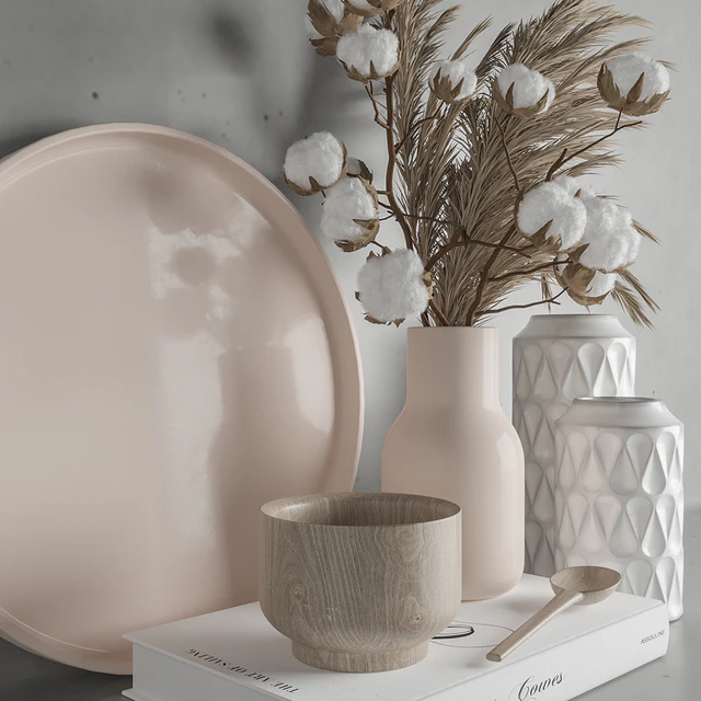 Decoration Set 22 Cotton and Vase. — Descargar