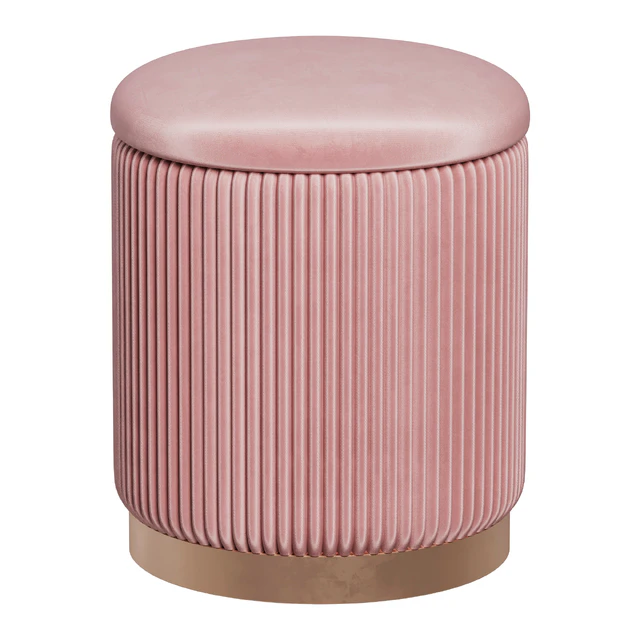 Pouffe with drawer Beatrice Glossy Velor in 4 colors — Descargar