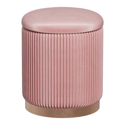 Pouffe with drawer Beatrice Glossy Velor in 4 colors — Ver 3