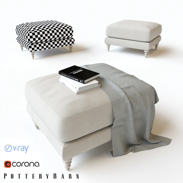 POTTERY BARN - AMALIE UPHOLSTERED OTTOMAN — Descargar