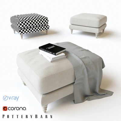 POTTERY BARN - AMALIE UPHOLSTERED OTTOMAN — Ver 1
