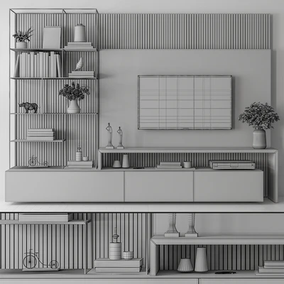 TV Wall Black and Wood - Set 36 — Вид 2