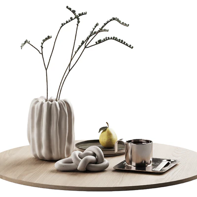 406 decorative set 041 folded vase pear and tea — Ver 7