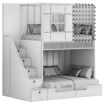 Designer two-level bed Kids room 24 — Ver 4