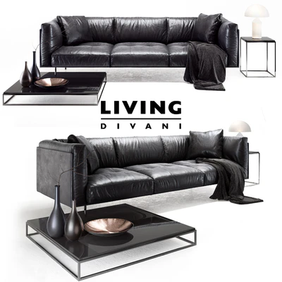 Living divani leather rod sofa — Ver 1