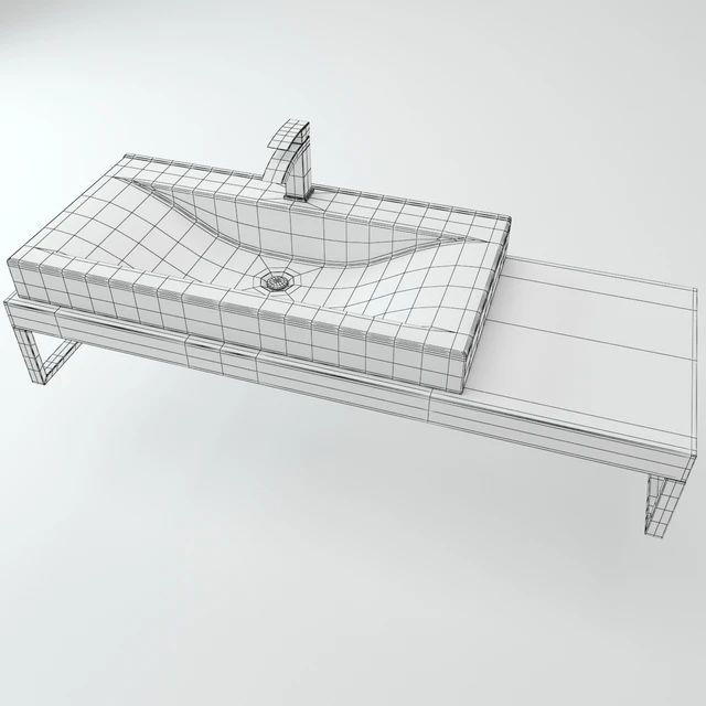 Washbasin on the wooden plate — Скачать