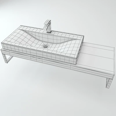 Washbasin on the wooden plate — Вид 2