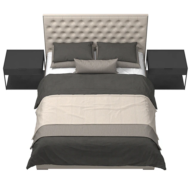 RH - Adler Panel Diamond-Tufted Fabric Bed with Nailheads — Descargar