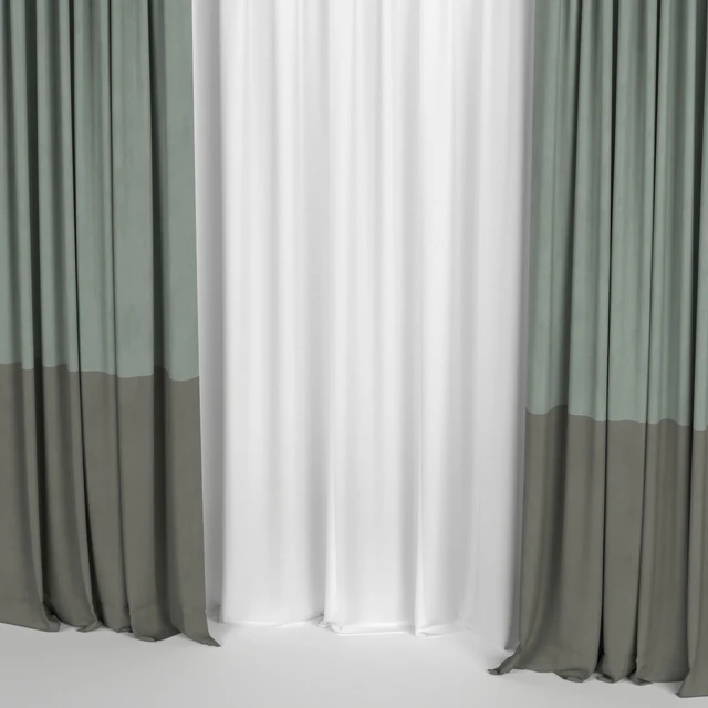 Curtains with tulle in two colors — Descargar