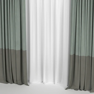 Curtains with tulle in two colors — Ver 3