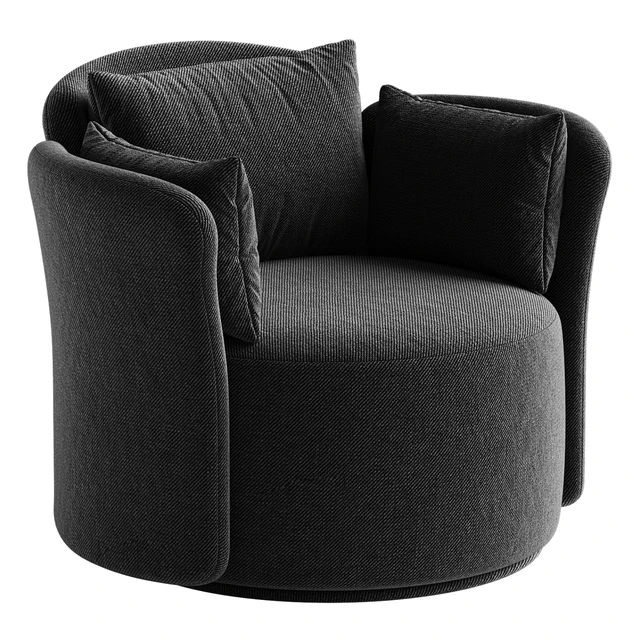 Swivel chair Lulu L black and white boucle — Descargar