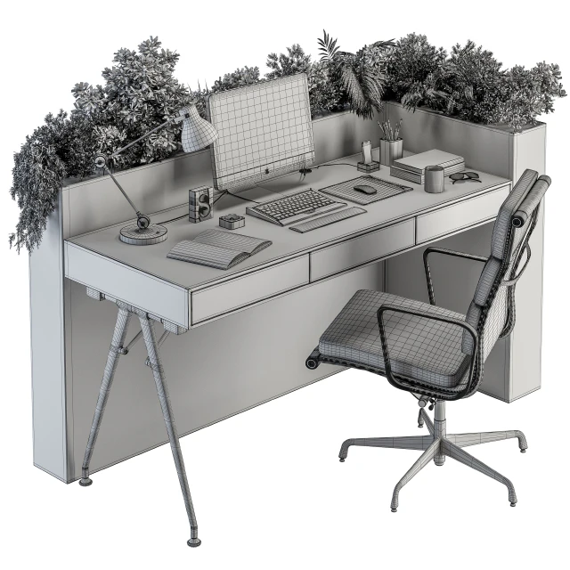 Office Furniture - employee Set 24 — Скачать