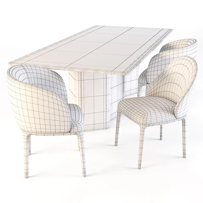 Meroni and Colzani: Dining Set (Portofino Table and Lungotevere Chairs) — Вид 3