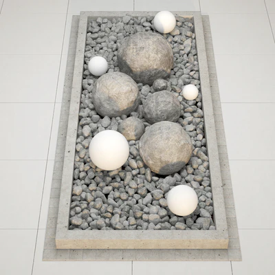 Flower bad stone wite pebble — Вид 1