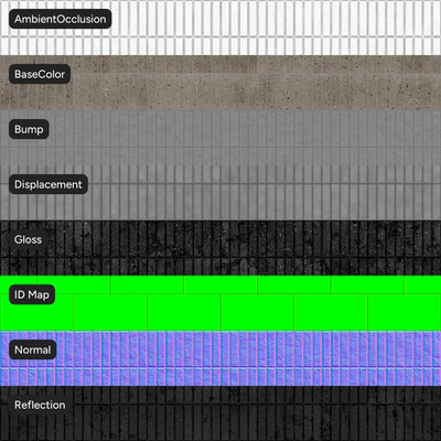 fluted concrete block wall texture — Вид 2