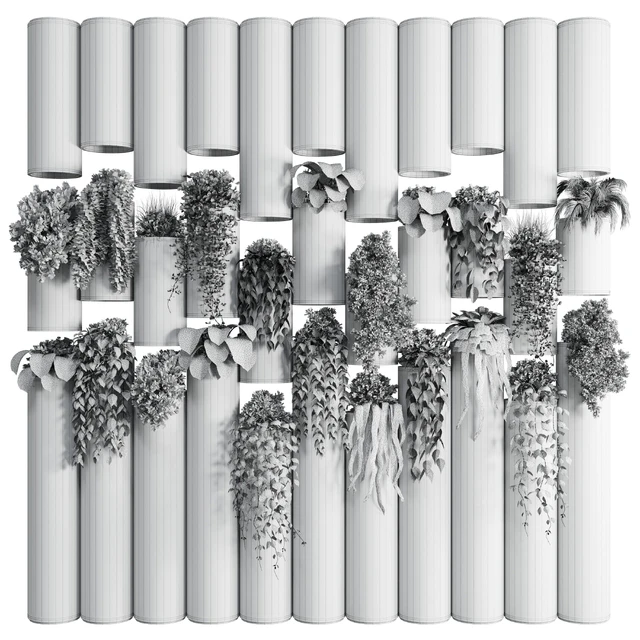 plants set partition in wooden frame- Vertical graden wall decor box 30 — Скачать