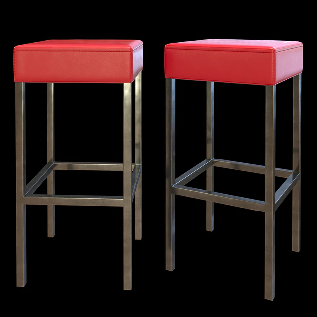 Red Leather High Stool — Descargar