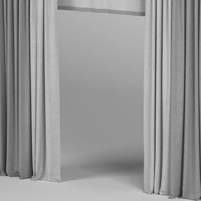 Gray curtains in two colors with tulle. — Ver 3