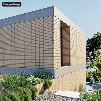 stacked painted brick wall texture tan — View 3