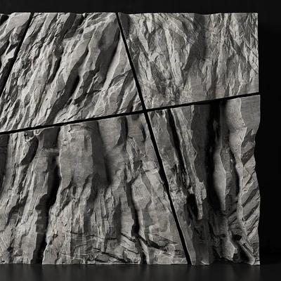 Stone rock wall splinter slab n2 / Stone rock wall slab from parts — Ver 2