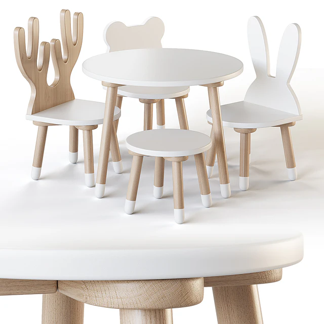 Smile Artwood table and chairs for nursery — Descargar