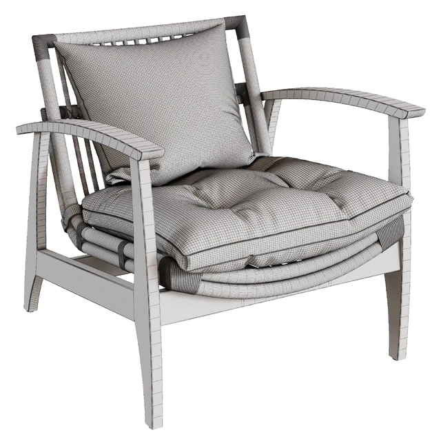 CB2 - Noelie Rattan Lounge Chair with Cushion — Скачать