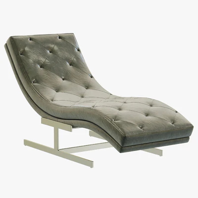 RH Modern Royce Leather Chaise — Вид 1