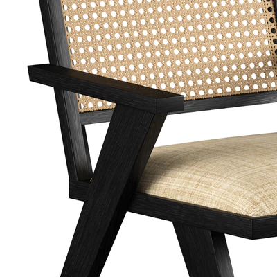 Annette Black Upholstered cane dining chair — Вид 3