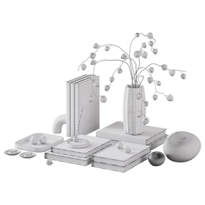 Decorative Set with lantern faux bouquet — Ver 3