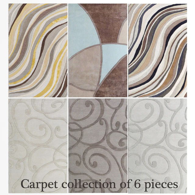 Carpet collection of 6 pieces, carpet set, rug, pattern, abstraction — Descargar