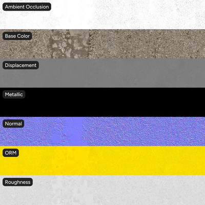 deteriorated exposed aggregate concrete texture warm grey — Вид 2