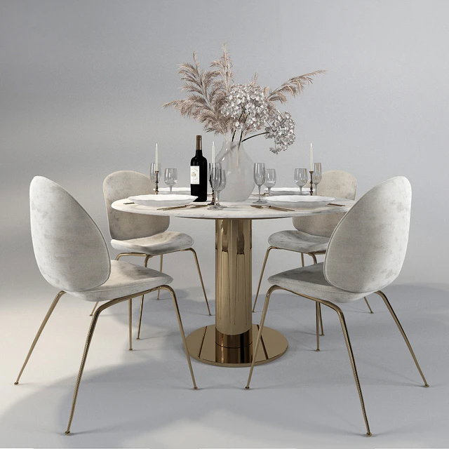 Table and chairs Gubi — Descargar