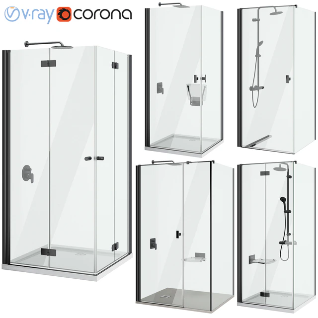 Shower cabins Radaway Nes 8 Black set 135 — Descargar