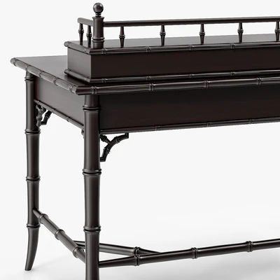 Century Furniture Faux-Bamboo Black Desk — Ver 2