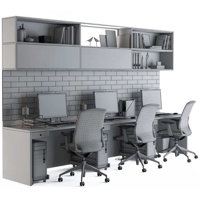 Office Furniture - employee Set 05 — Descargar