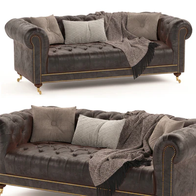 Vintage Chesterfield brown leather — Вид 1